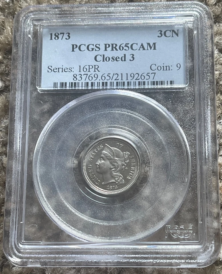 1873 Nickel Three-Cent Piece PCGS Proof-65 CAMEO - Image 2 of 4