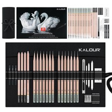 KALOUR 29 Pro Sketching Drawing Pencils Set with 1 Count Pack of 29 , Gray