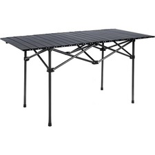 TAVOLO PIEGHEVOLE DA CAMPEGGIO ESTERNO PORTATILE GIARDINO BALCONE PIC NIC NERO 6