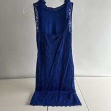 Guess Women's Blue Lace Lined Formal Dress Size M