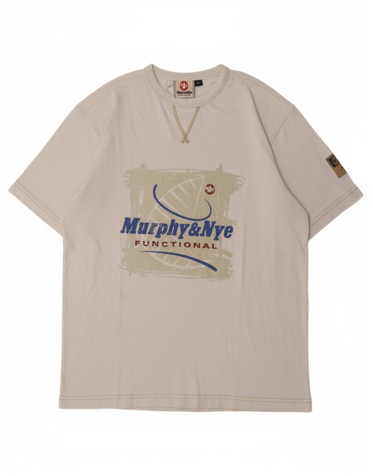 MURPHY & NYE Mens Graphic T-Shirt Top Medium White Cotton BB10