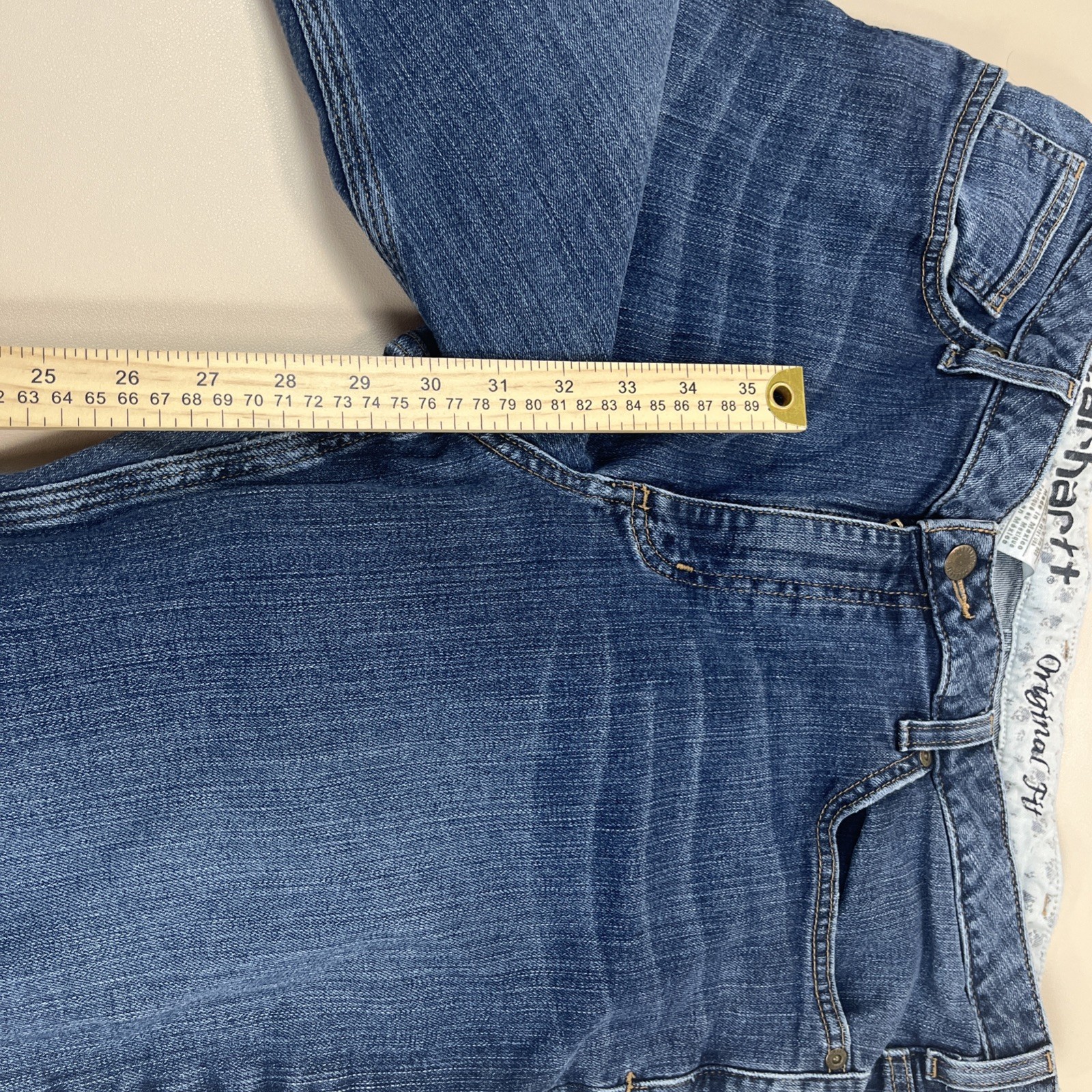 Carhartt Women’s Jeans Size 16 Blue Original Fit Denim Stitched Pocket Design thumbnail 9