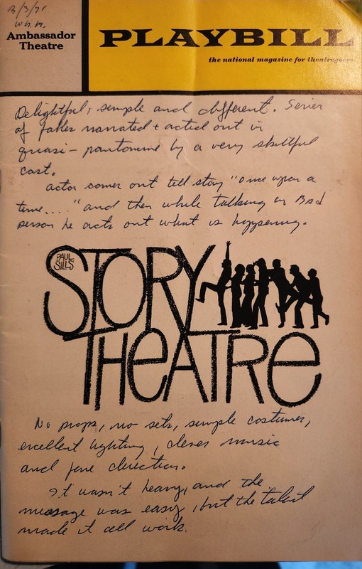 Story Theatre Playbill 1971 Critic Notes Cigarette Ads LISA LAVIN LEWIS ARQUETTE