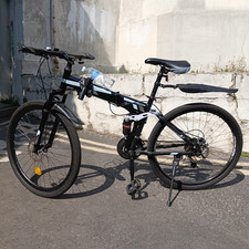 Black Mountain Bike Front Suspension Mechanical Disc Brakes Flat Bar Mudguards