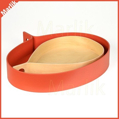 Set of 2, IKEA Ommjange Decorative Tray, Drop Shaped, Orange