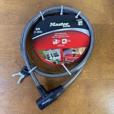 Master Lock 8154DPF Cable Lock 6-Foot (1.8m) 3/8in 2 Keys Included