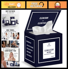 Disposable Luxury Facial Towels - Lint-Free Ultra Soft Dry Wipes, 50 Count, XL S