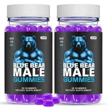 (2 Pack) Blue Bear Male Gummies, BlueBear Performance Gummys for Men