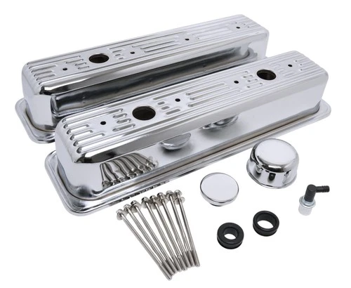 1987-00 Chevy Vortec GMC 305 5.0 & 350 5.7 Valve Covers TALL Complete Kit Chrome