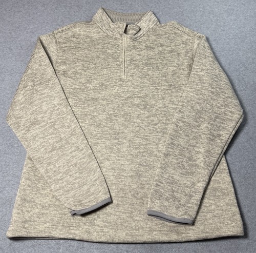 Smith & Eagle Sweater Mens Large 1/4 Zip Fleece Pullover Beige Architect Heavy - Picture 2 of 6