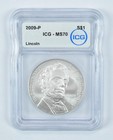 2009-P Abraham Lincoln Commemorative Silver Dollar MS70 ICG *7557 — photo 1