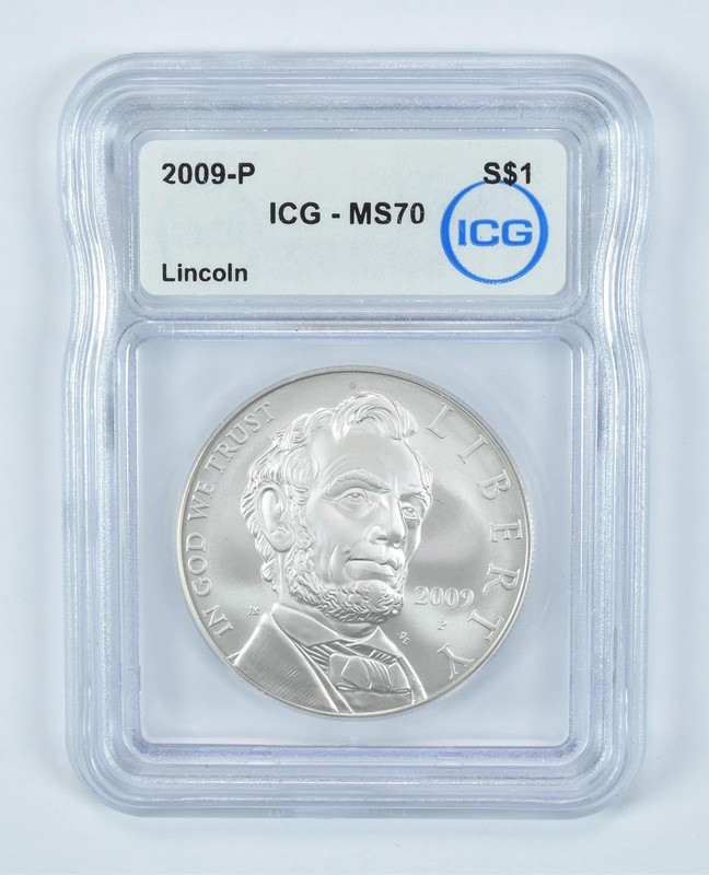 2009-P Abraham Lincoln Commemorative Silver Dollar MS70 ICG *7557