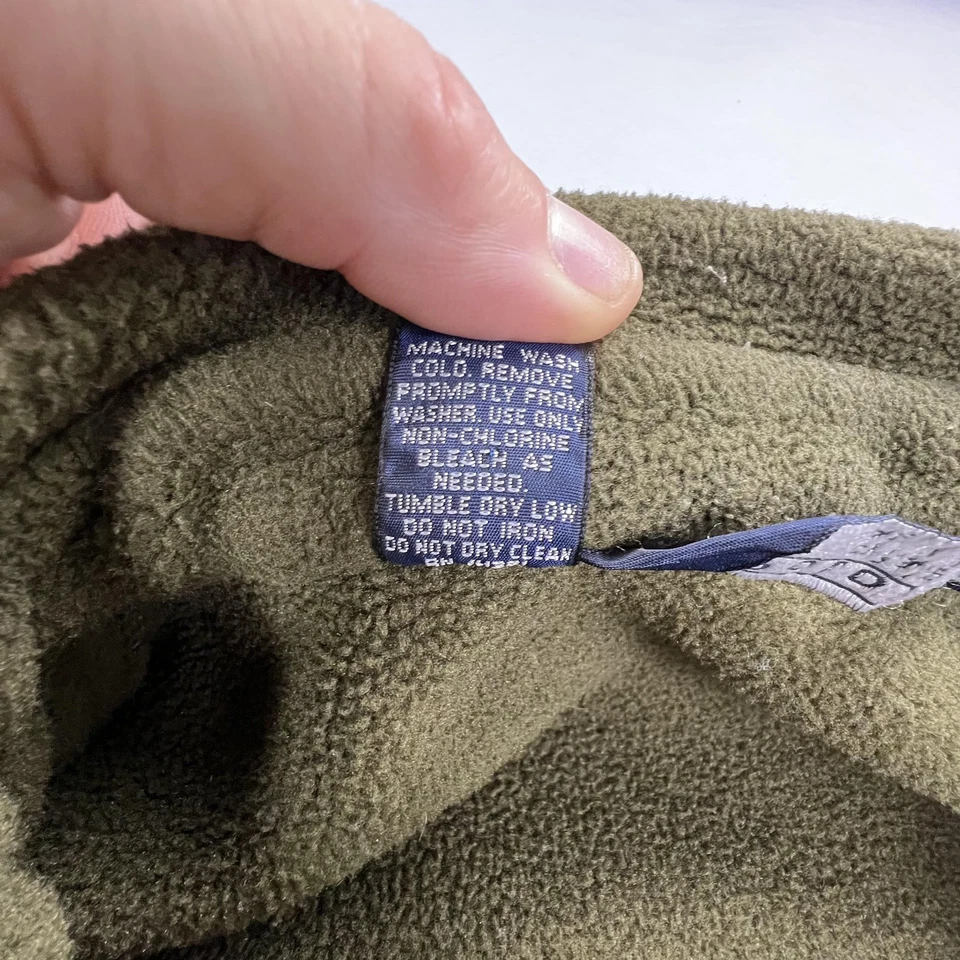 Vintage Polo Ralph Lauren Fleece Jacket Mens 2XL Olive Green Full Zip Made USA - Image 4 of 4