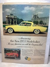 Vintage 1953 Studebaker Champion Commander V-8 Advertisement 10x13 Vintage 1953 Studebaker Champion Commander V-8 Advertisement 10x13