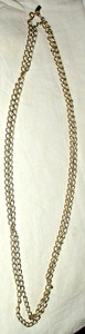 Vintage 56" Monet Gold Tone Extra Long Textured Chain Link Necklace