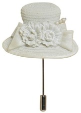 Harriet Rosebud Dresssed in White Hat Lapel S...