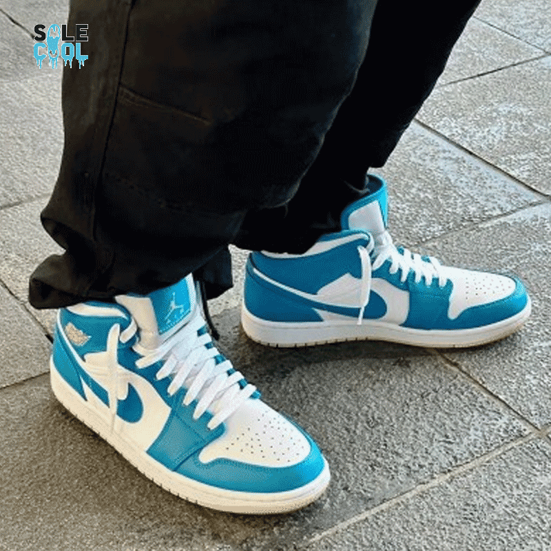 Nike Air Jordan 1 AJ1 Mid Aquatone GS Youth shoes DQ8423-400 Nike Air Jordan 1 AJ1 Mid Aquatone GS Youth shoes DQ8423-400