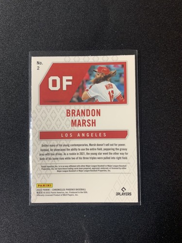 2022 Panini Chronicles Baseball Phoenix Brandon Marsh RC #2 Philadelphia - Picture 2 of 2