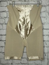 Maiden form Flexees Hi-Waist Thigh Slimmer Shapewear #1455 Beige Size L