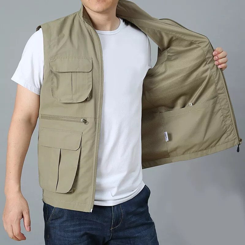 Nylon Sleeveless Jacket Waistcoat Men Fishing Vest Summer