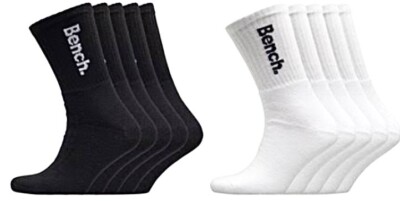 Neu Jungen Bank 10er-Pack Crew-Socken schwarz/weiß Größe UK 12 - UK 3