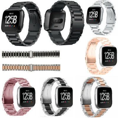 Stainless Steel Link Watch Band Strap Wristband Bracelet Loop For Fitbit Versa 2