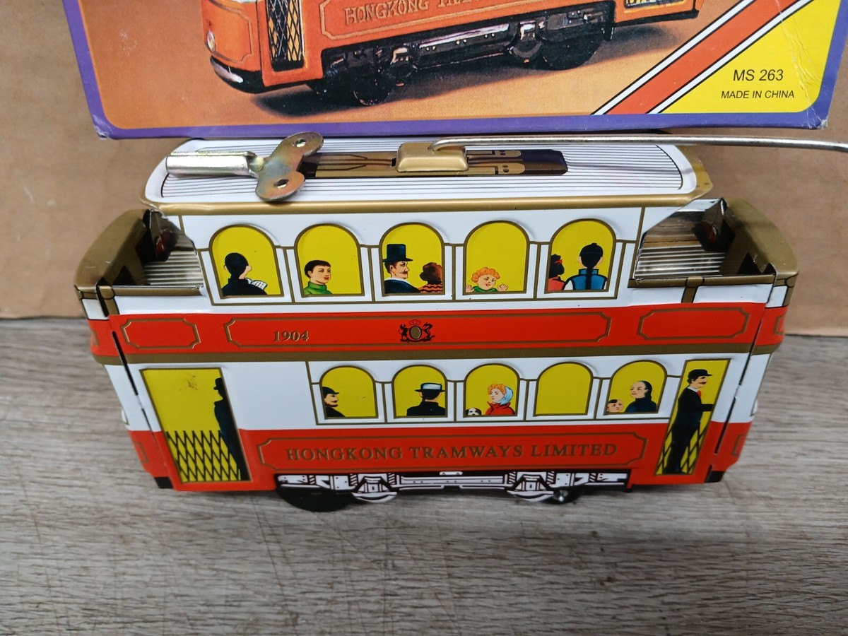 HONG KONG TRAMWAYS LIMITED TRAM CAR - Wind Up Vintage Tin