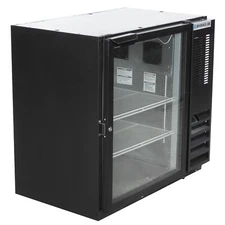 NEW Beverage Air 36" Black Under Bar Back Bar Refrigerator Cooler w/ Glass Door