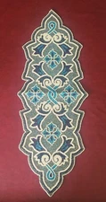 Coastal Collection Jacobean Floral Beaded Table Runner 36" x 13"