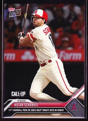 Nolan Schanuel Angels Debut Hit Triple Play v Rays 2023 Topps Now 725 SP Base RC