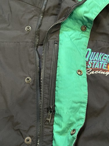 Vintage CROWN Quaker State Racing Windbreaker Jacket XXL Embroidered NASCAR USA - Picture 9 of 12