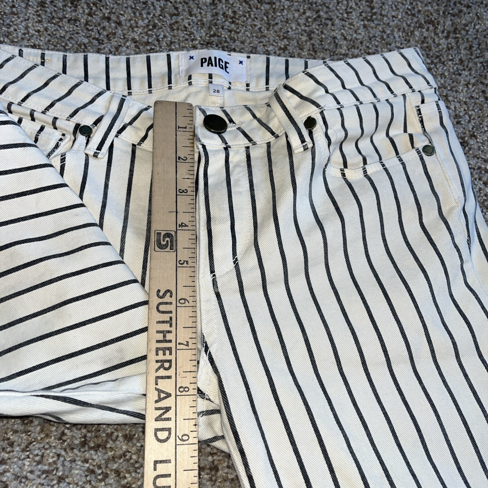 Paige Jeans Denim Skyline Ankle Peg Skinny Stripe Size 28 - View 7