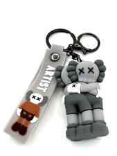 3D Kaws Keychain ( Hugging) Figure Keyring and Hand Strap