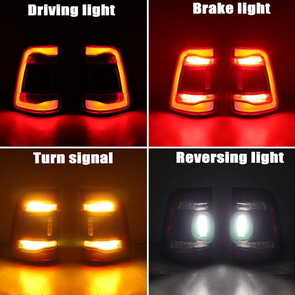 Par de luces traseras LED para Dodge RAM 1500 2019-2022 conductor pasajero Foto 2 de 4