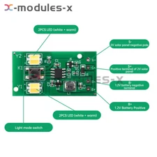 1.2V Dual Color White +Warm Solar Light Circuit Board Lawn Light Control Board