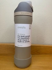 NEW Owala "Down to Earth" 24oz Free Sip New Neutral Gray Brown Tan ~With Boot~