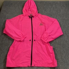 Dove Activewear Jacket Womens Large Neon Pink Windbreaker Nylon USA Vintage 90s