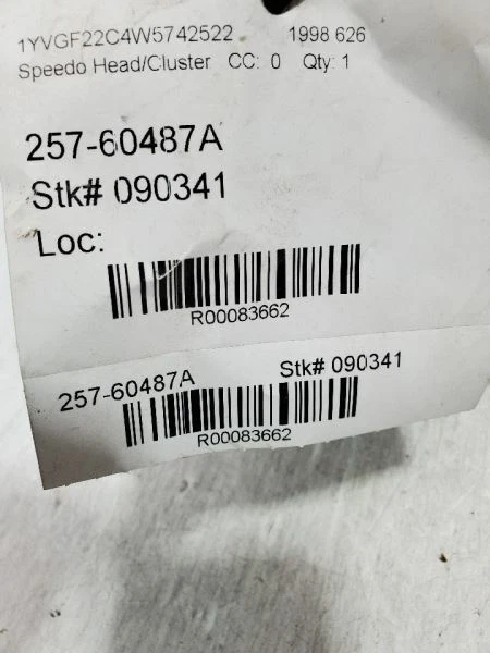 Mazda 626 1998-2002, velocímetro grupo 4 cilindros con ABS, PN - 769218-200A Foto 4 de 4