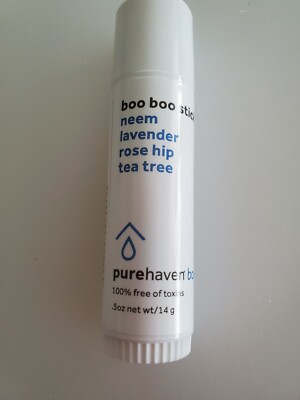 1 Pure Haven BOOBOO Stick Heals Rub on minor cuts scrapes Skin irritations 10/27
