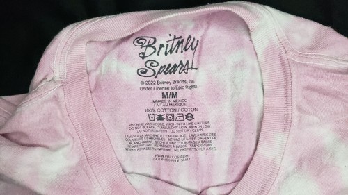 Britney Spears Baby One More Time Women's Pink Tie-Dye Short Sleeve T-Shirt MED - Picture 4 of 8