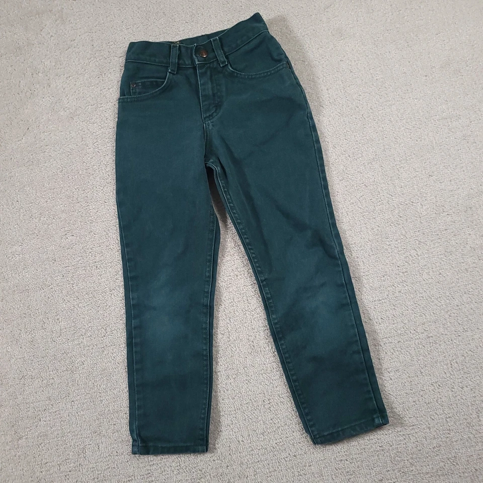Jeans Lee de Colección Niños Niñas 7 Reg Verde Oscuro Denim Hecho en EE. UU. Vaquera Foto 2 de 4