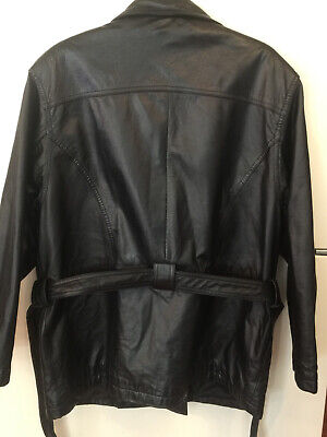 WILSONS The Leather Experts BLACK Leather Jacket w/Belt No WILSONS The Leather Experts BLACK Leather Jacket w/Belt No