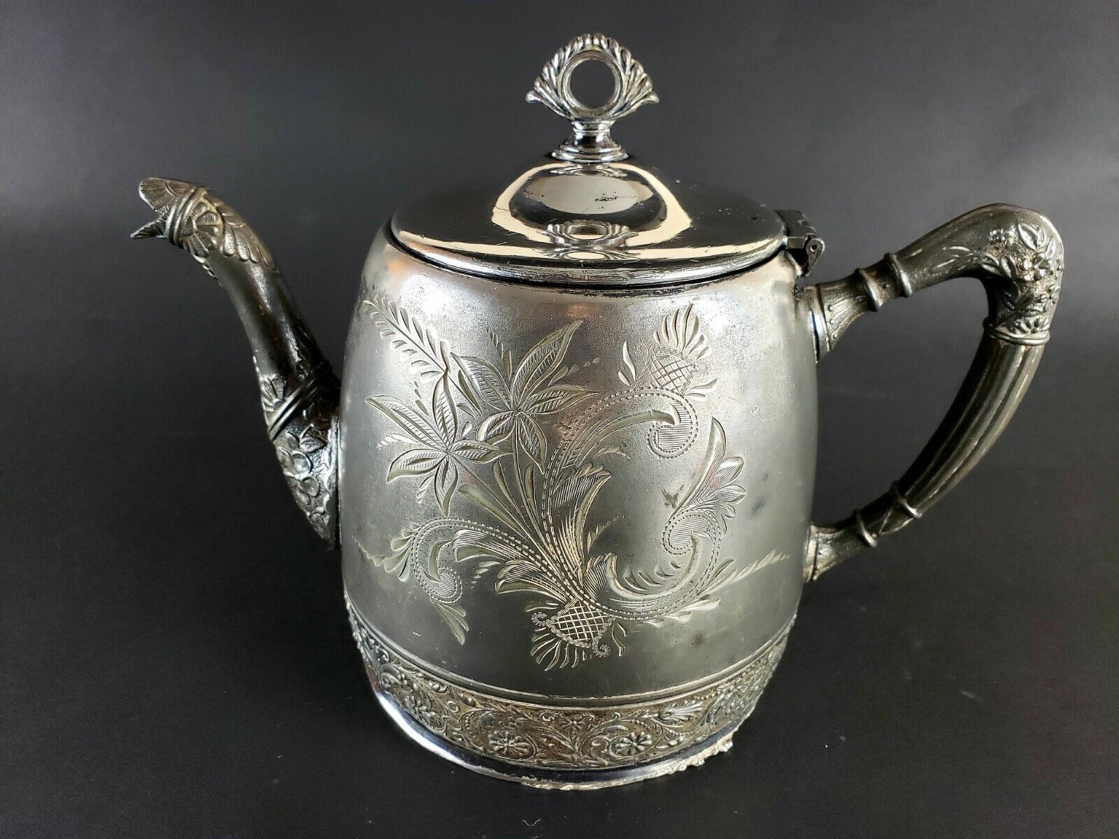 Animer Free Shipping Cheap Bargain Gift and price revision Vintage Silverplate Teapot Hicks Philadelphia Esthetic Silver Co