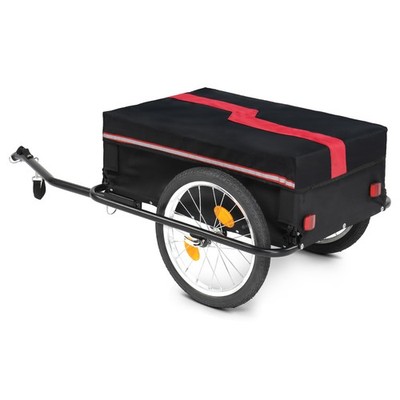 Bike Cargo Trailer Bicycle Wagon Trailer Storage Cart w/ Removable Cover 180 LBS