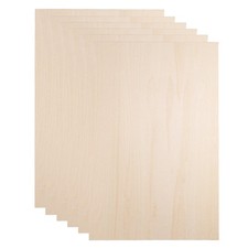 6pcs 3mm Basswood Plywood Sheets 12"x8"x1/8" Plywood Boards Craft Wood Sheet