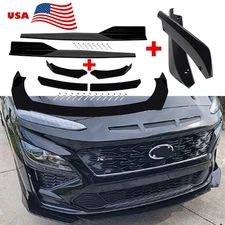 For Hyundai Kona Front Bumper Lip Chin Spoiler Body Kit Splitter Side Skirt
