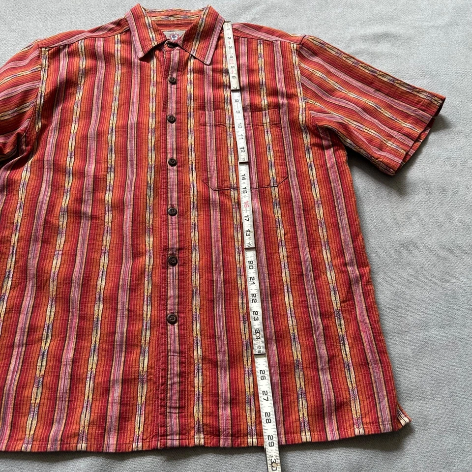 The Territory Ahead Orange Red Cotton Textured Casual Button Shirt Medium - Image 4 of 4