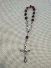 Auto Car Rear view Mirror Rosary Glass Beads Jesus Keeps You Safe