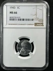 1943 1C  Lincoln Wheat One Cent NGC MS66   8699719-019