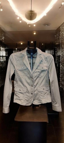 Women John Rocha Jacket Khaki Cotton M